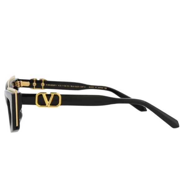 Valentino Garavani Black and Gold Geometric Sunglasses - Picture 2 of 2